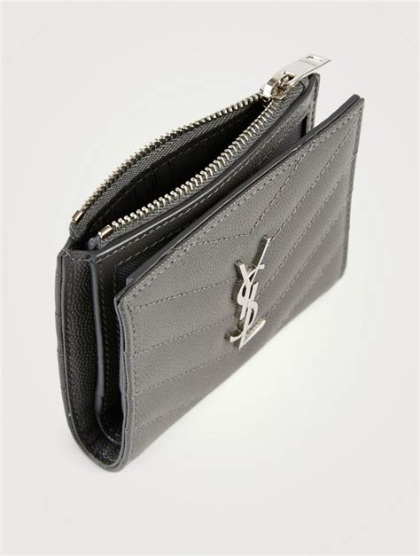 ysl card holder grey|ysl monogram card holder.